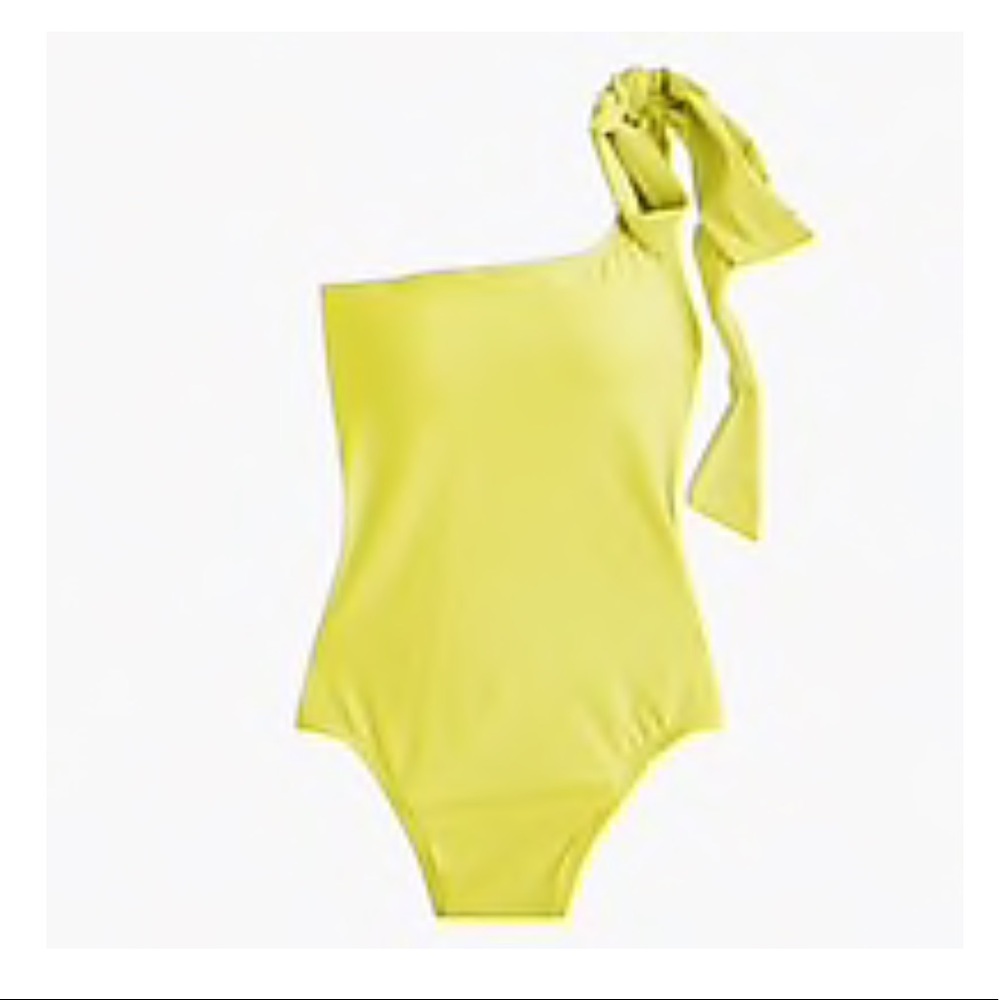 J.Crew Bow-tie one-shoulder one-piece swimsuit NWT